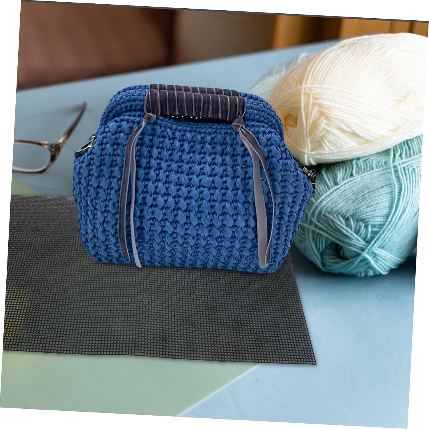 DIYEAH 3pcs Canvas Blank Plastic Mesh Mat Hand-Woven Bag Lining Mesh Pad for Stitch Crochet DIY Yarn Crafting