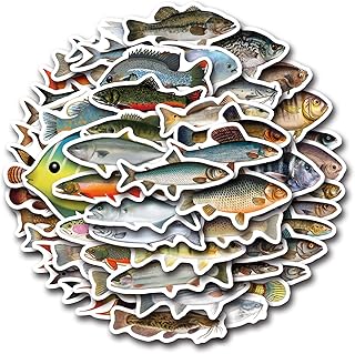50PCS Funny Fish Stickers for Teens Boy Girls Kids Deep-Sea Fish Stickers Vinyl Waterproof