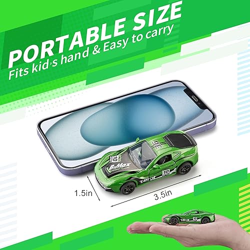 Miniatura 35 de KIDAMI Camiones de juguete fundidos a presión, paquete de 4 autos de juguete de metal fundido a presión, autos con puertas abiertas, vehículos