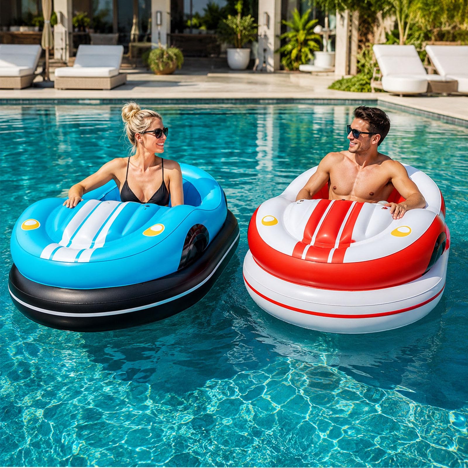 Bouée Gonflable électrique Portable pour Piscine Blue