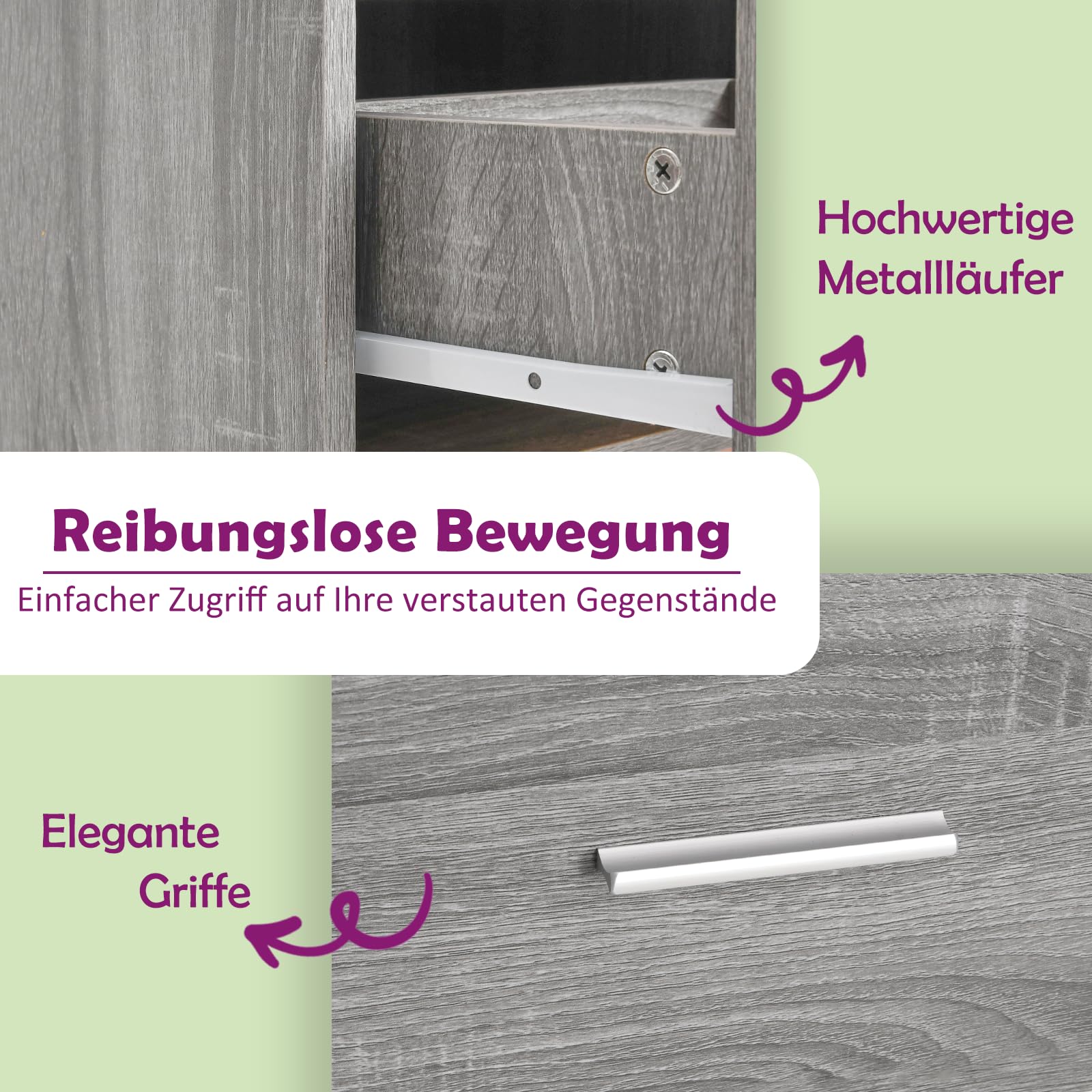 vidaXL Unterschrank mit Schublade Lyon Grau Sonoma 60x46x81,5 cm, Küchenschrank, Gastronomieschrank, Gastro Möbel, Küchenmöbel, Aufbewahrungsschrank