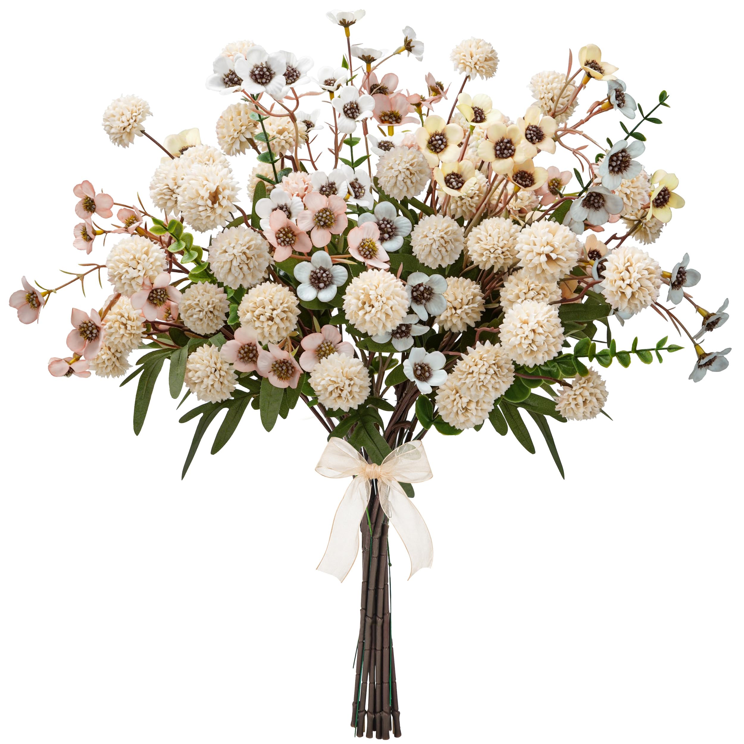 Der Rose 20Pcs Artificial Flowers with Eucalyptus for Spring Decor