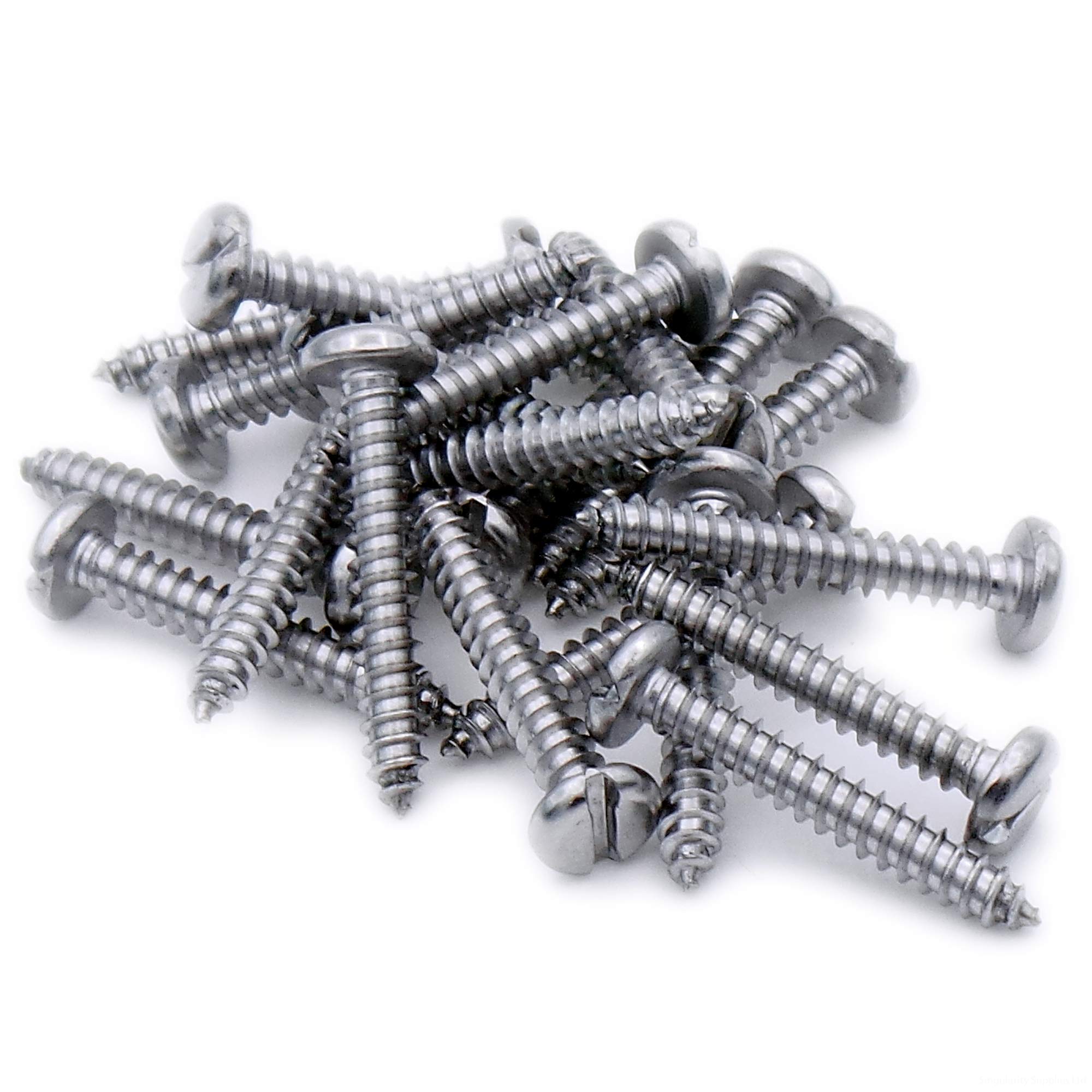 Singularity Supplies No.14 X 0.75 (6.3Mm X 19Mm) Slot Pan Self-Tapping Screw - Stainless Steel (A2) (Pack Of 20)