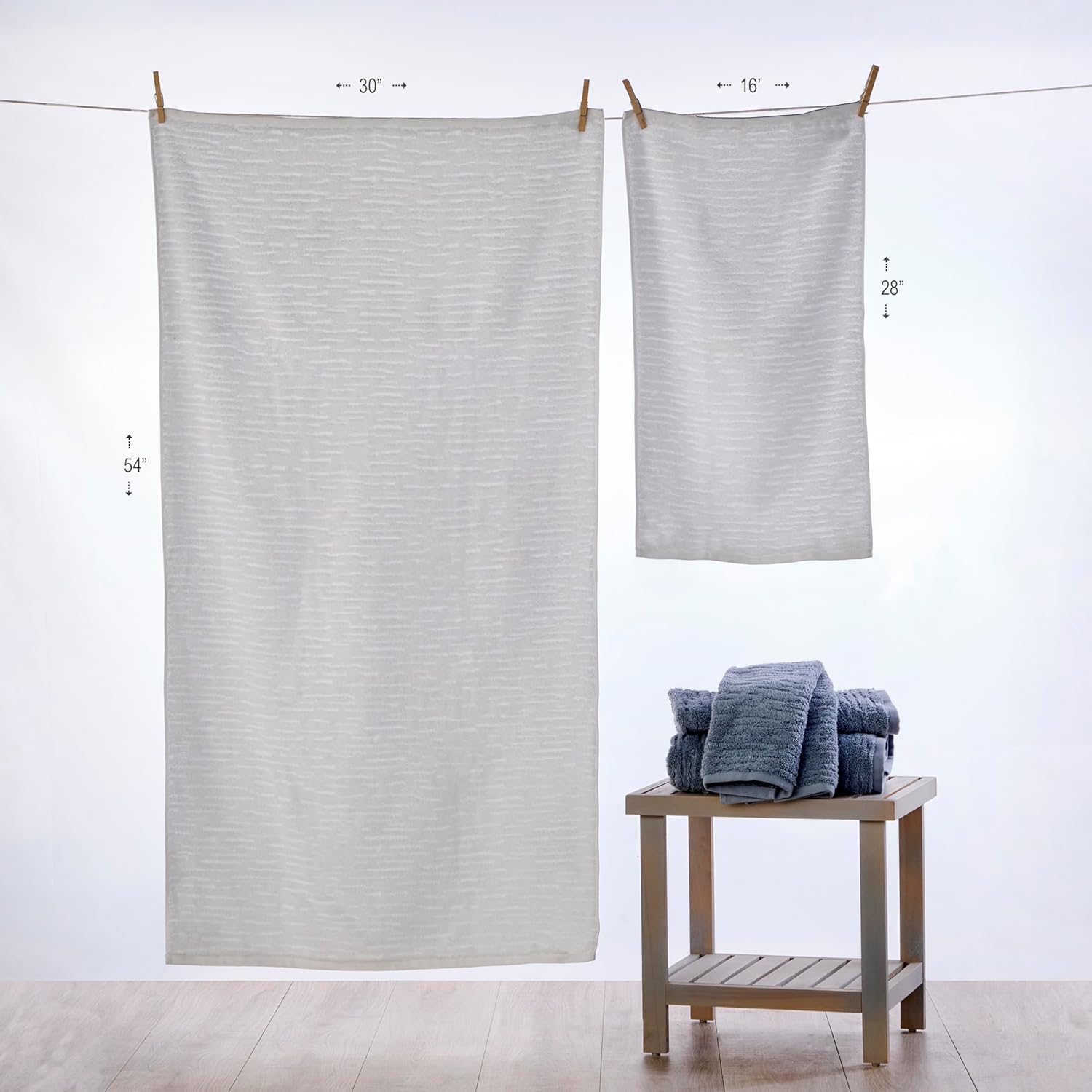 SKL Home CloudSoft Cotton Luxury 2-Piece Hand Towel Set, White - Image 6