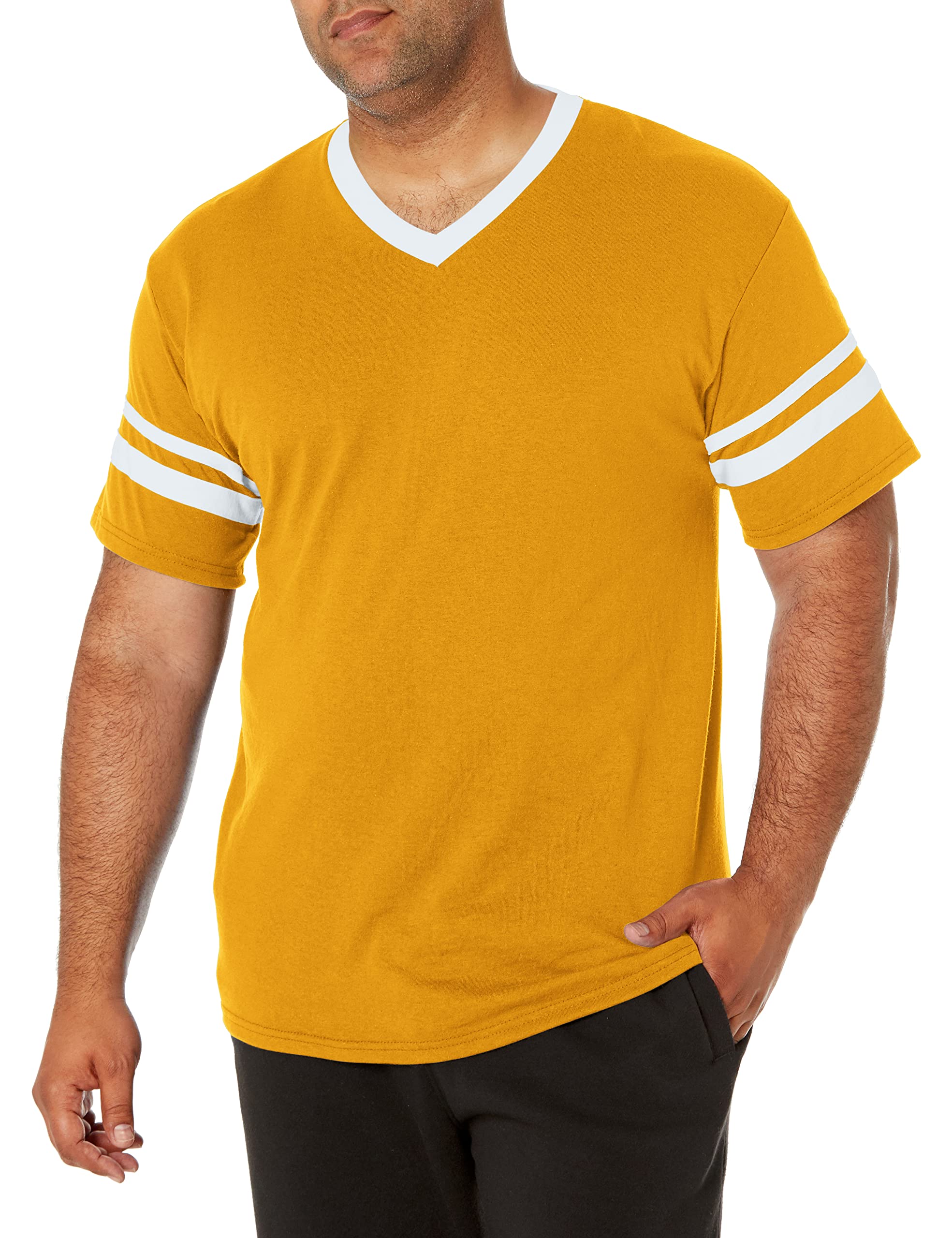 Augusta Sportswear Men's Gold/White Sleeve Stripe Jersey, S