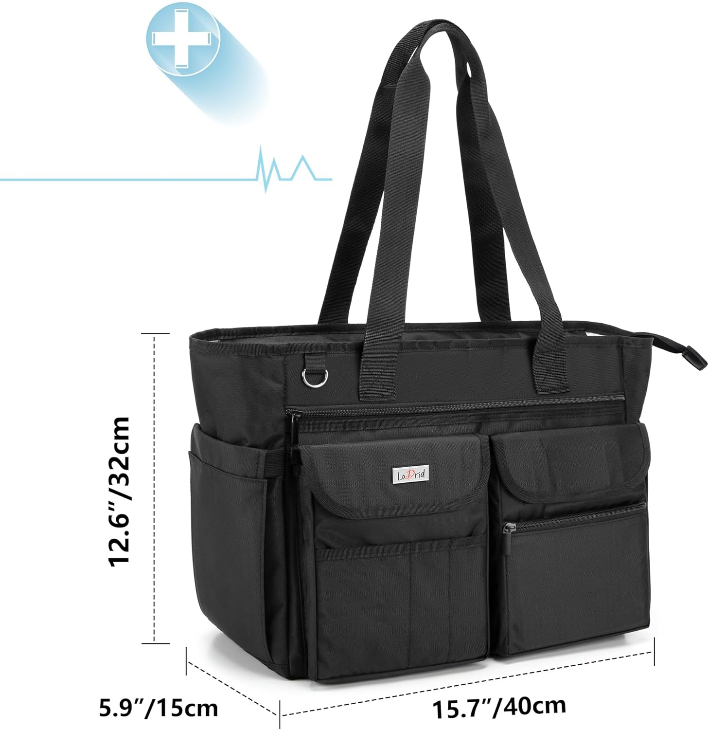 LoDrid Teacher Bag with Bottom Pad, Separated Storage Laptop Layer (up to 15.6 Inch), Teacher Bags and Totes for Women - Image 6