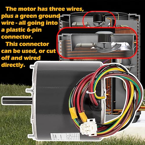 Miniatura 4 de Motor de ventilador de condensación de actualización F48AA68A50, 14 Hp 230 voltios 850 RPM, reemplace el número de pieza F48AA68A50