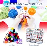 LIHAO Pack of 30 Acrylic Yarn for Crochet Assorted Colors Knitting Crochet Yarn Kit for Beginners Starter Kit - 30g/Skein