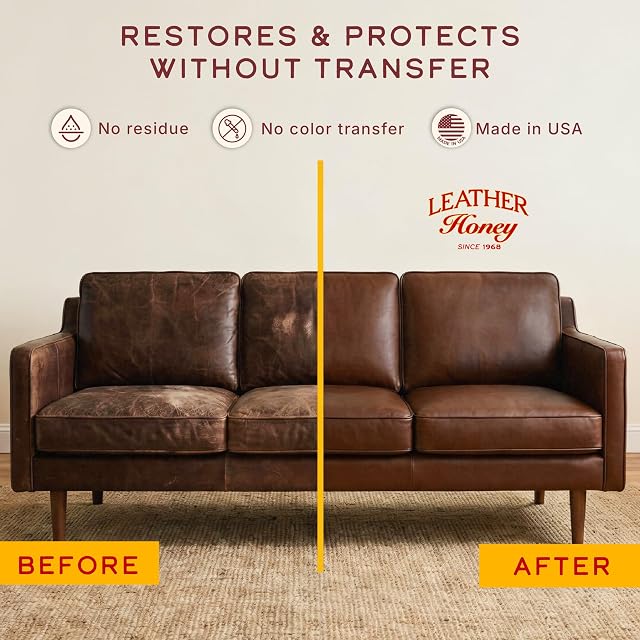 Foto 2 de 8 de Leather Honey Bálsamo recolorante marrón: restaurador de color y removedor de arañazos y arañazos para muebles