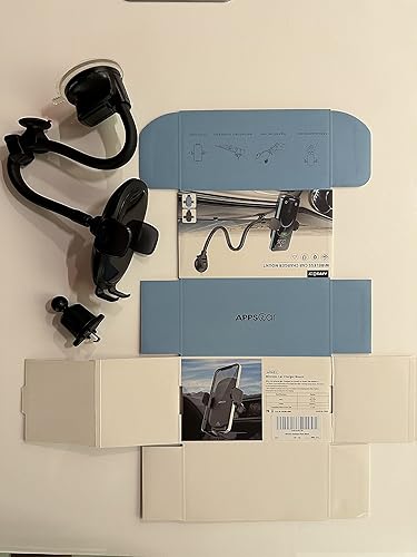 Miniatura 7 de APPS2Car Cargador inalámbrico de coche de 15 W de carga rápida para coche, cargador de coche inalámbrico para salpicadero, parabrisas, ventilación