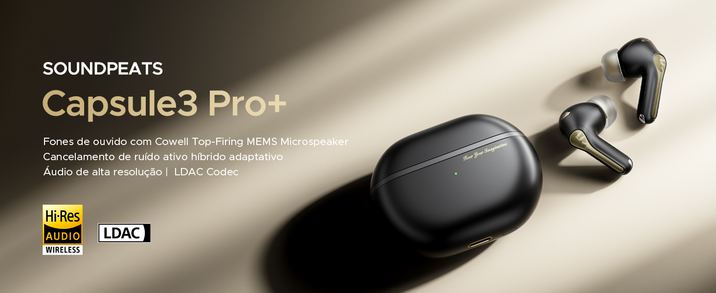 SoundPEATS Capsule3 Pro+ Fones de ouvido Bluetooth 5.3 sem fio com