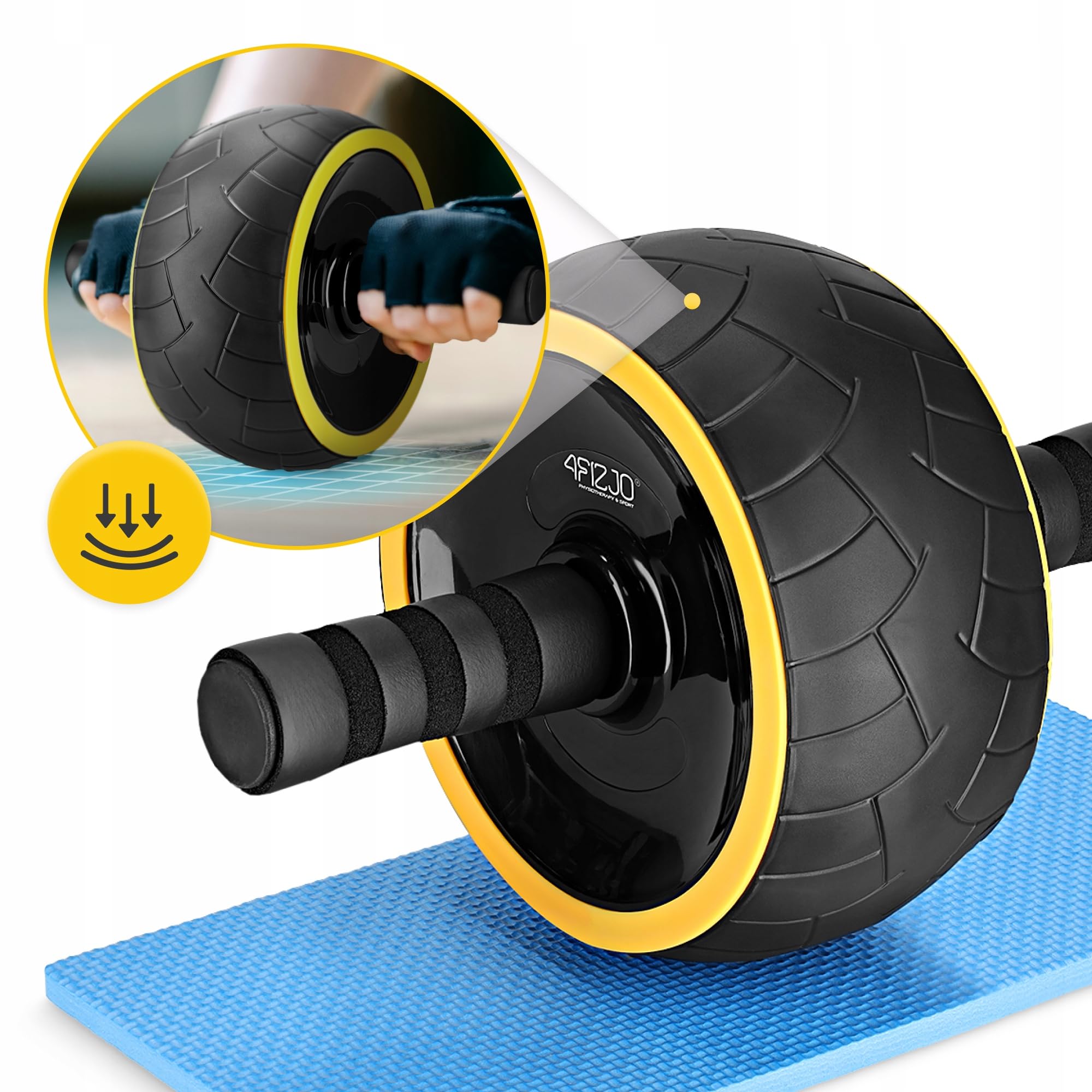 ROLLER KÓŁKO DO ĆWICZEŃ MIĘŚNI BRZUCHA AB WHEEL KOŁO STABILNE TRENING CORE