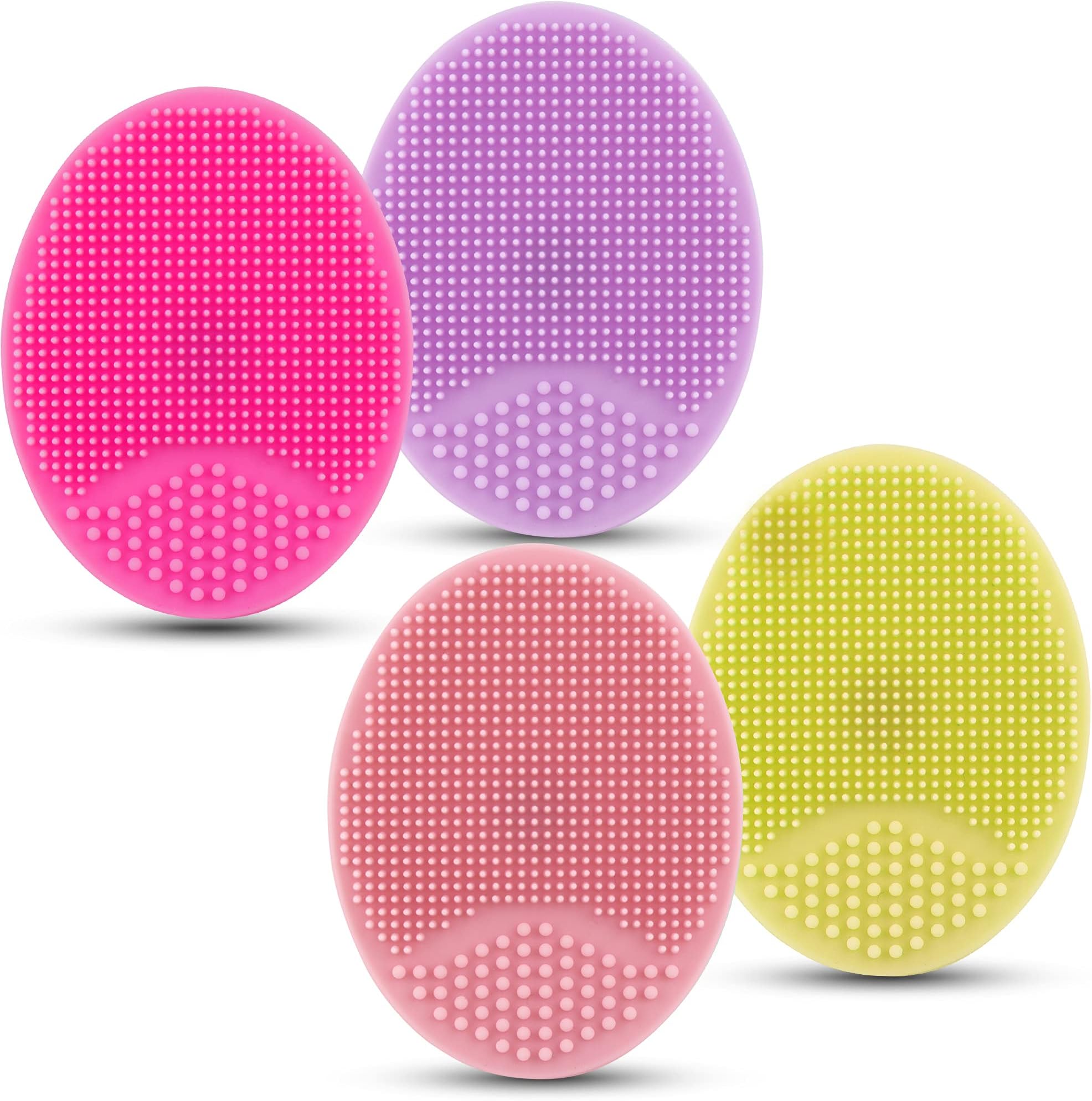 Facial Cleansing Brush Face Exfoliator Pad Silicone Face Scrubber, Mini Manual Silicone Face Scrubber Face Massager Brush Anti-Aging Skin Cleanser and Deep Exfoliator Makeup Tool for Girl Sister Women