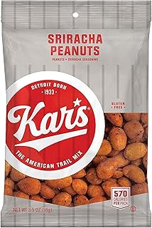 Kar’s Nuts Spicy Hot Sriracha Peanuts, 3.5 oz Individual Snack Packs – B...