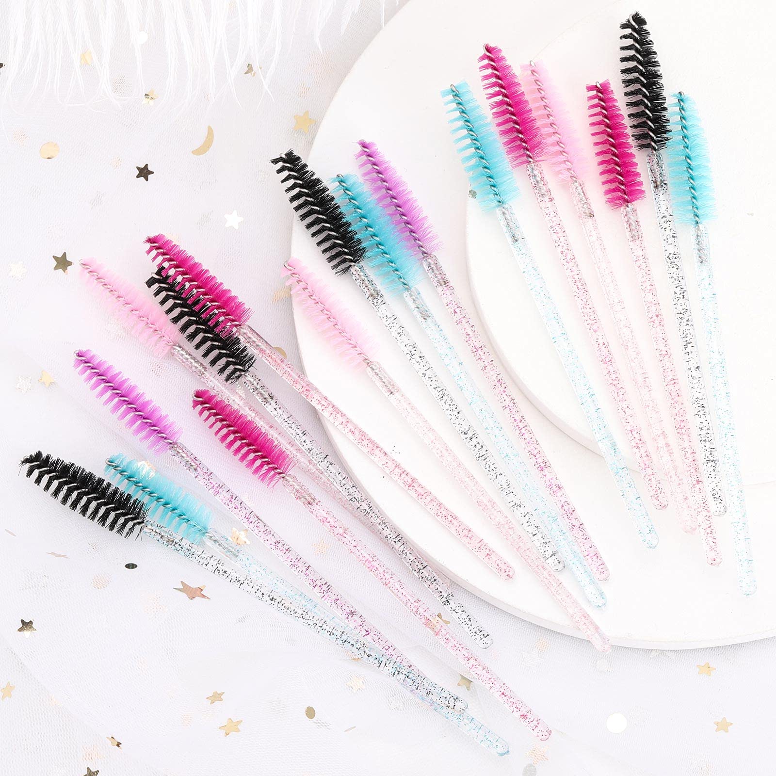 Tbestmax Lot de 2000 brosses à mascara jetables pour extensions de cils et sourcils colorés