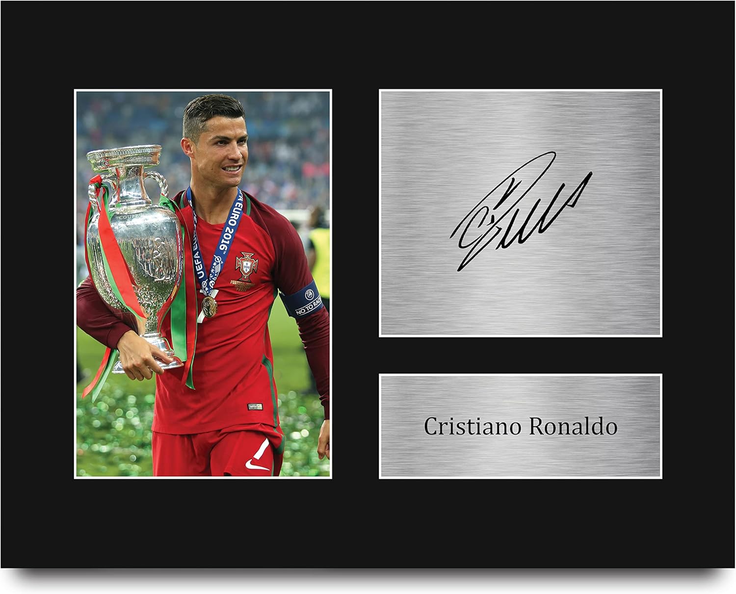 HWC Trading USL Framed Cris Ronaldo Gifts Printed Signed Autograph Picture for Soccer Fans and Supporters - US Letter Size