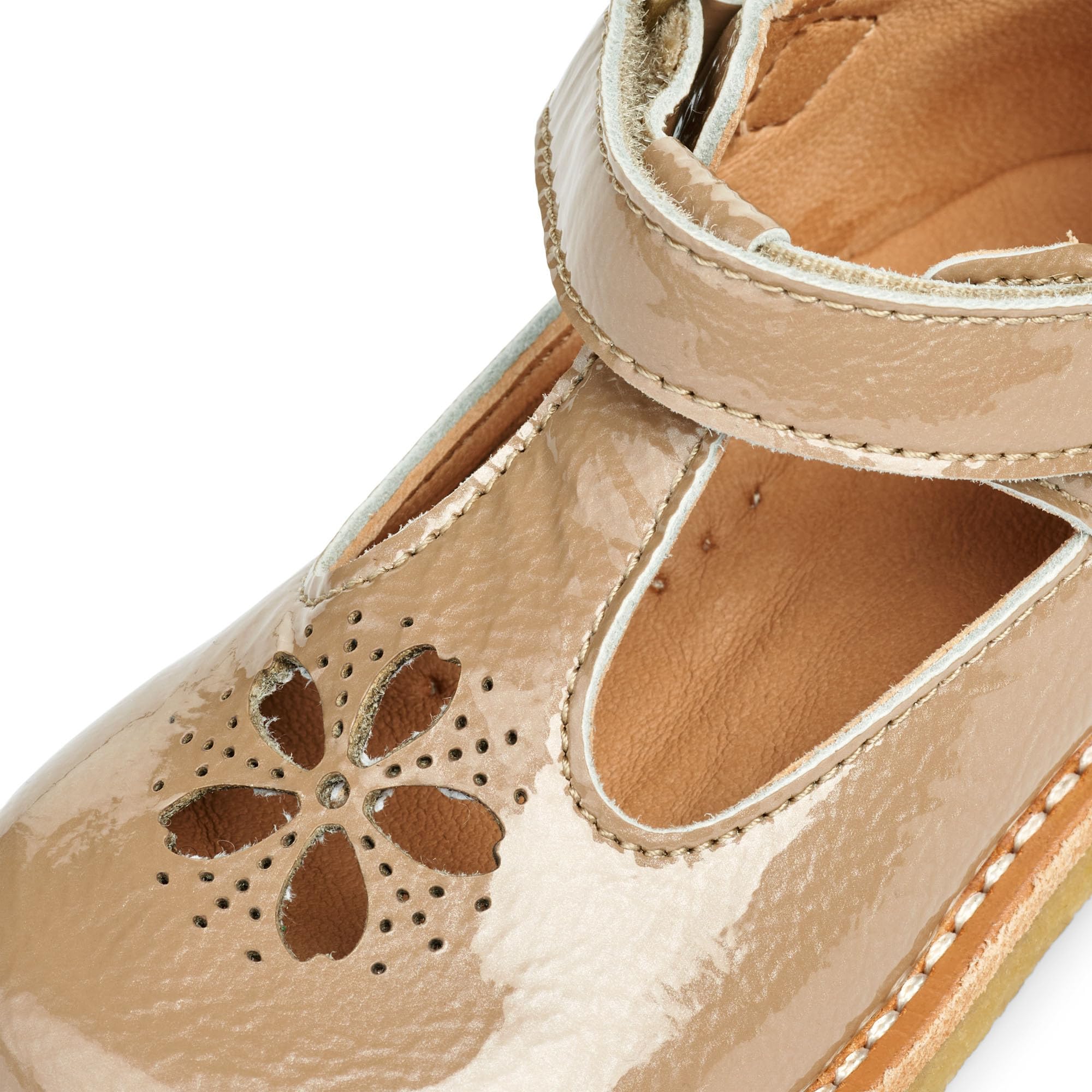 Wheat Scarpe Primi Passi Asta Mary Jane, 100% Pelle Brevettata, Traspiranti, Inizia a Camminare Unisex-Bambini e Ragazzi