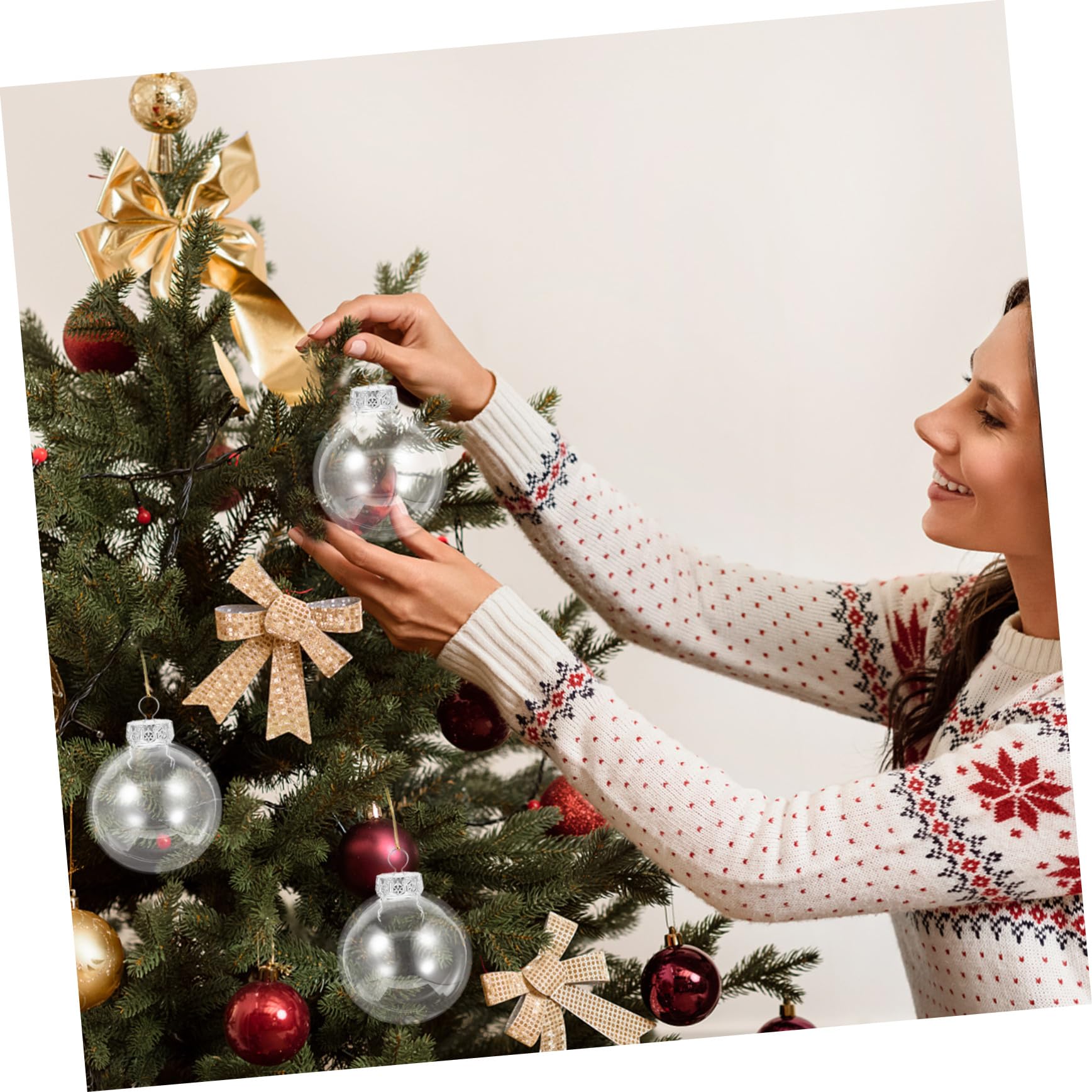 20pezzi Palline di Natale Trasparenti Decorative Palla per Albero Accessorio per Festa di Compleanno Palla per Albero di Natale