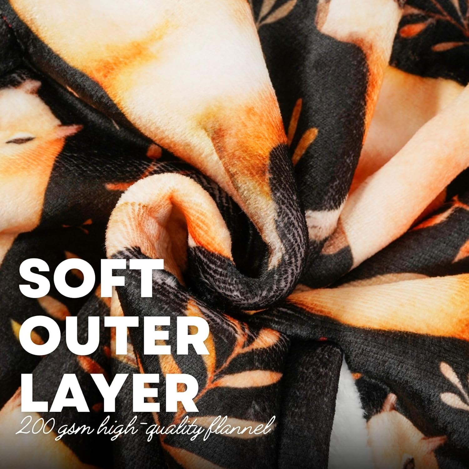 Capybara Gifts for Women Men Capybara Lovers, One Size Wearable Blanket Hoodie, Super Soft Warm Cozy with 2 Pockets for Christmas, Birthday - Black Full Print - Image 5