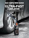 AstroAI L4 Tire Inflator Portable Air Compressor, 150PSI Portable Air Pump for Car Tires with Pressure Gauge LED Light, Electric Air Pump Quick Inflation for Cars, Motorcycles, Bikes, Tires, Balls