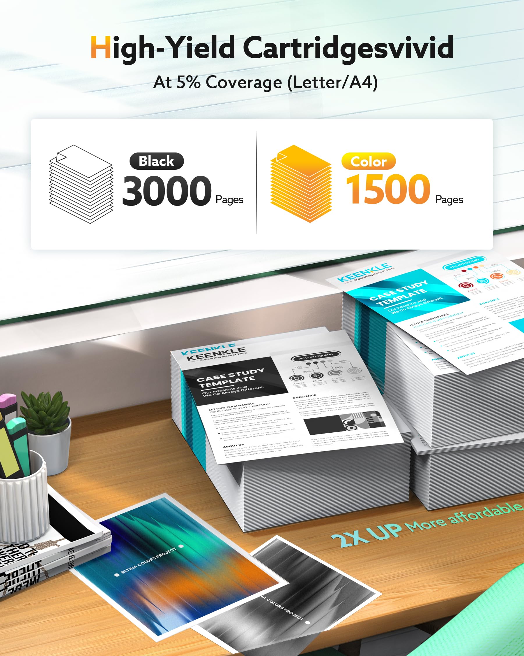 KEENKLE LC422XL Cartucce d'inchiostro Compatibile per Brother LC422 LC422XL LC-422XLVAL Multipack per Brother MFC-J5340DW MFC-J6540DW MFC-J6940DW MFC-J5740DW (2 Nero 2 Ciano 2 Magenta 2 Giallo)