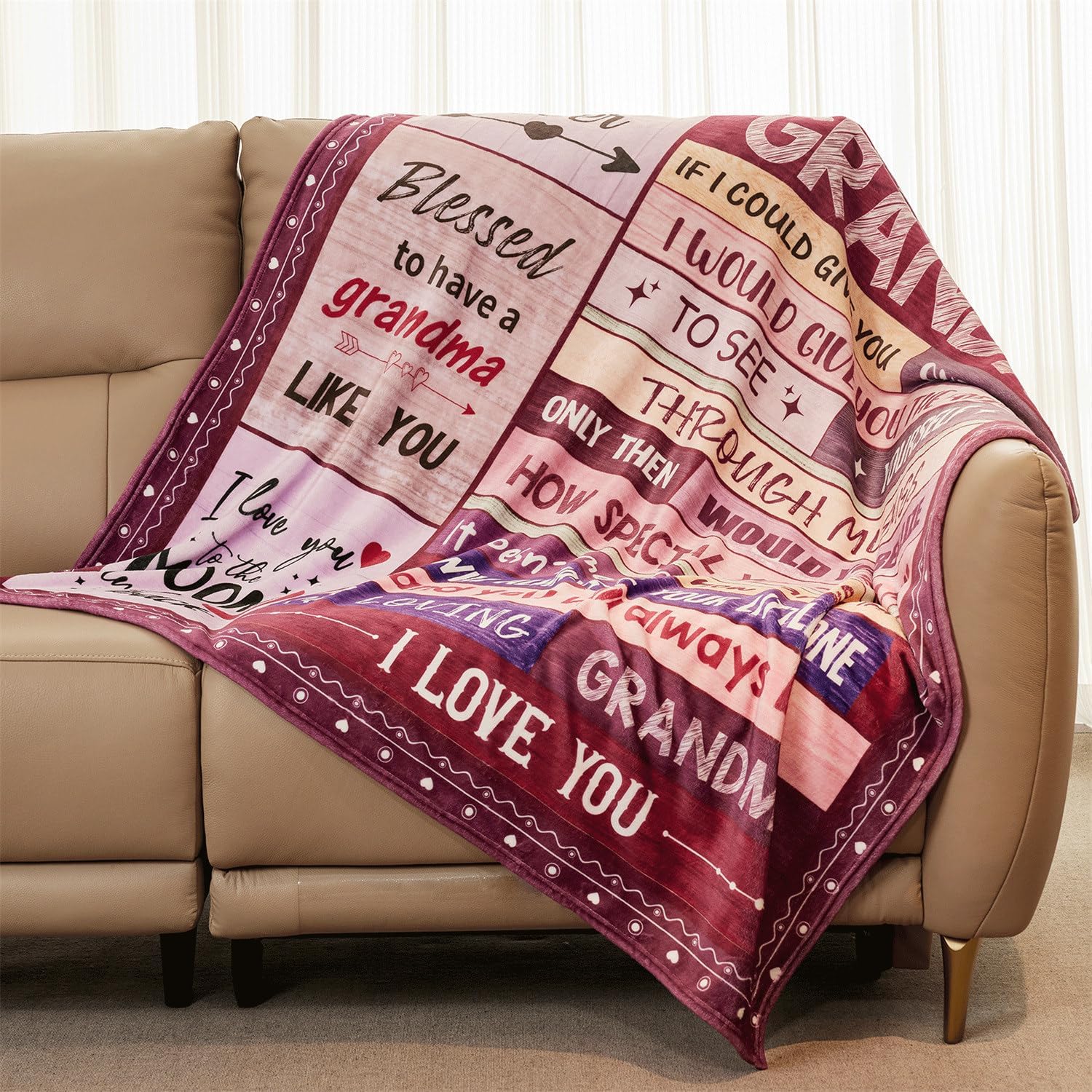 Grandma Blanket Gifts for Grandmas on Mothers Day from Grandkids - to My Grandma 50" X 60" Soft Throw Blanket - Chirstmas Birthday Present for Grandma - Image 2