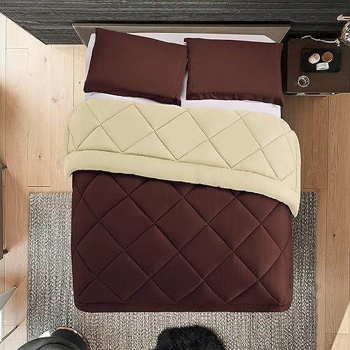 Vista 37 de Elegant Comfort Juego de edredón reversible de 3 piezas para todas las estaciones, ultra suave, edredón alternativo al plumón, tamaño King