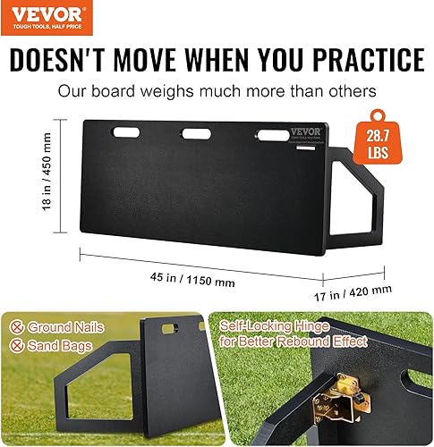 Miniatura 2 de VEVOR40 X16 Portable Soccer Wall with 2 Angles Rebound, Foldable HDPE Kickback Rebound Board, Soccer Training Equipment for Kids and Adults, Passing