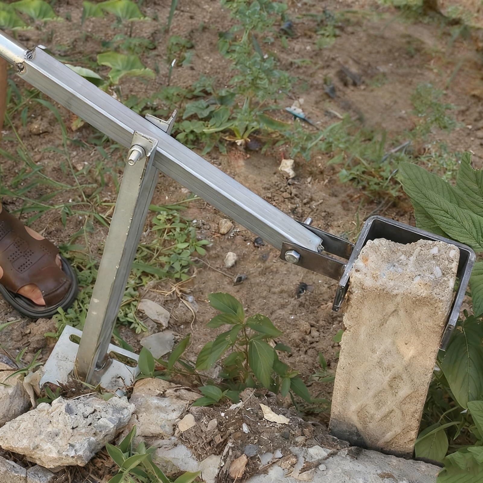 Extractor de postes de valla resistente, 47 1/4 pulgadas de largo, abrazadera de elevación para tubo cuadrado redondo/hormigón, herramienta de extracción de estacas de árbol