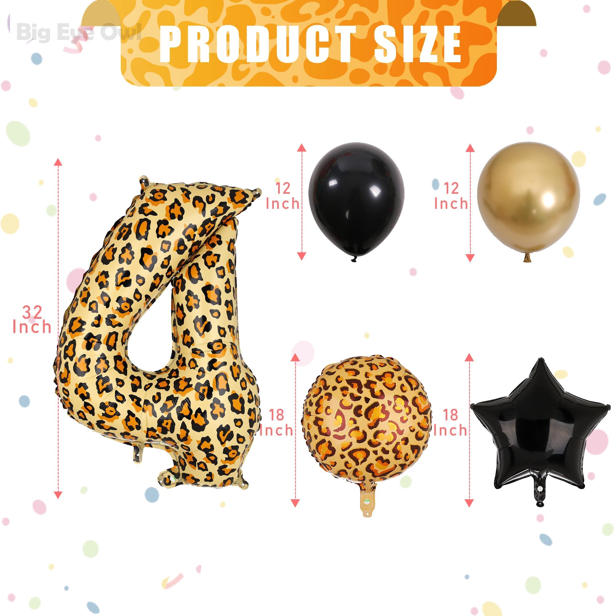 Safari Tier Print Folienballons 18 Zoll, 5 Stück - Tiger, Zebra, Giraffe, Leopard, Python Für Dschungel-Party