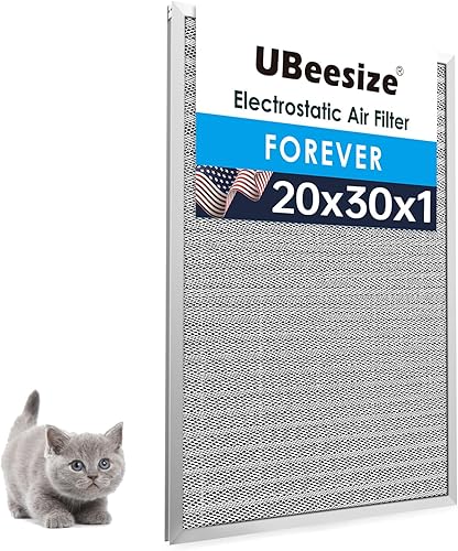 UBeesize 20x30x1 Reusable Electrostatic Air Filter HVAC AC Furnace Filter,MERV 8,Washable, Lasts a Lifetime,Permanent Air Filter,Breathe