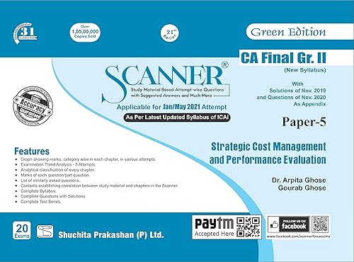 Scanner CA Final Group-II (New Syllabus) Paper Paper-5 Strategic Cost Management and Performance Evaluation (Edition January 2020)