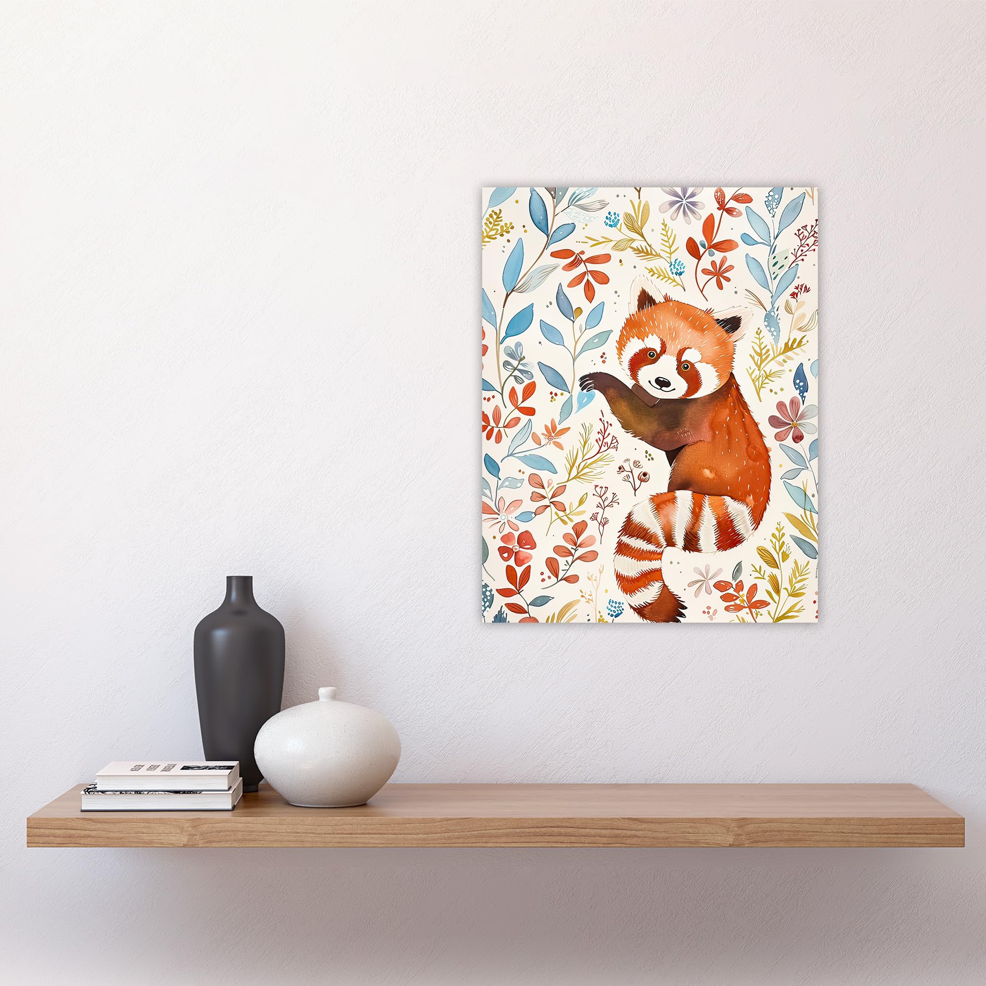Artery8 Grußkarte „Cute Red Panda“ – Botanisch, Pastellfarben, Für Geburtstage & Mehr