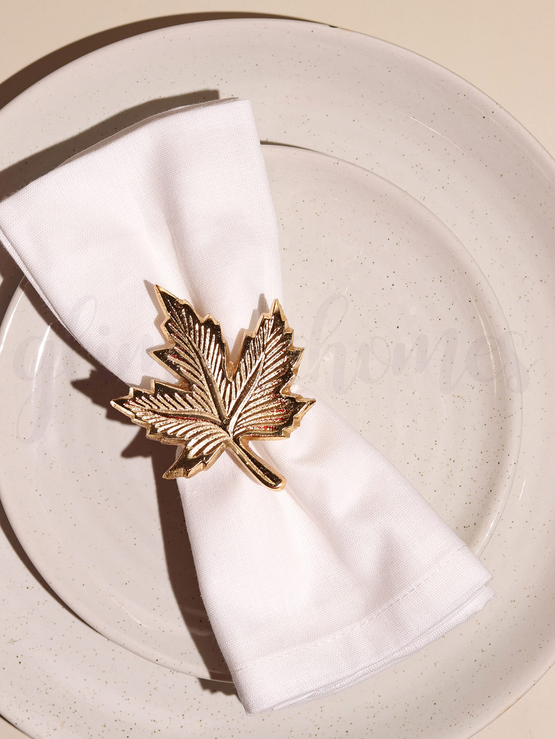 Glimpse Homes Elegant Napkin Rings for Dining Table, Maple Leaf (12) 1