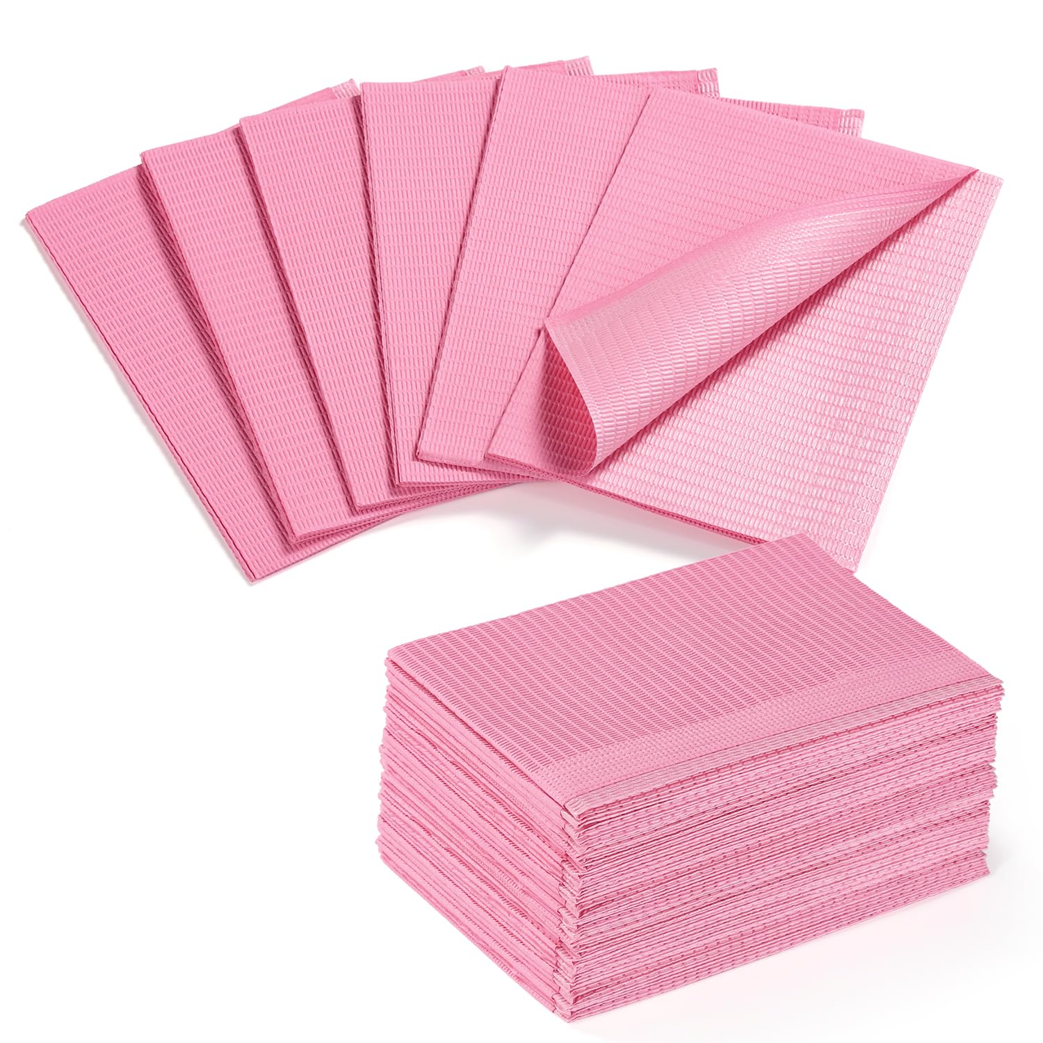 Etercycle Disposable Nail Mats - 20Pcs Fordable Nail Art Table Mats for Table Acrylic Nail Practice Sheet, 3 Ply Waterproof 13" X 18" Clean Pads Nail Art Accessories (Pink)