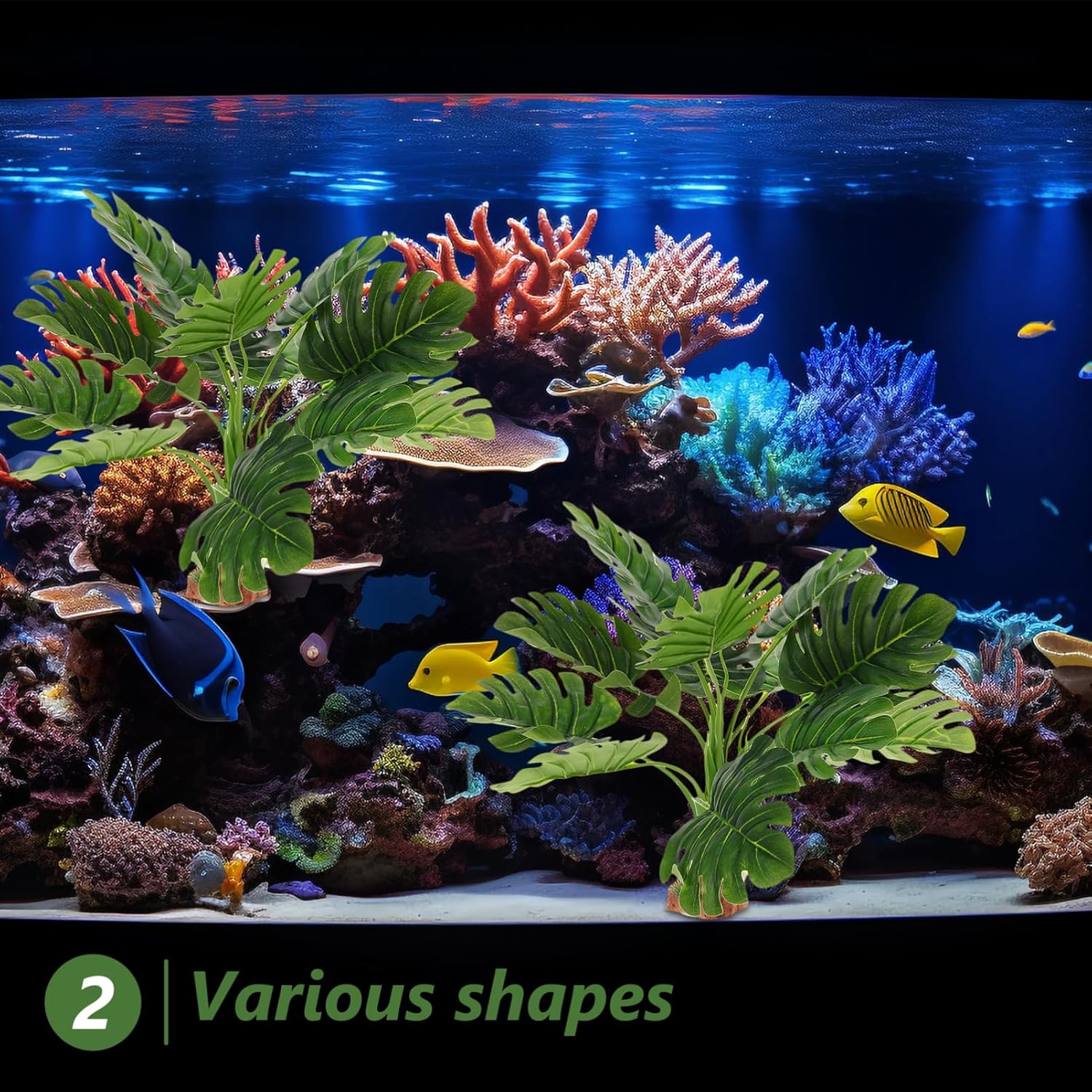 BESPORTBLE 5pcs Realistic Aquarium Fake Plants Artificial Plants Fade-Resistant Colors Easy Installation for Fish Tank Decor