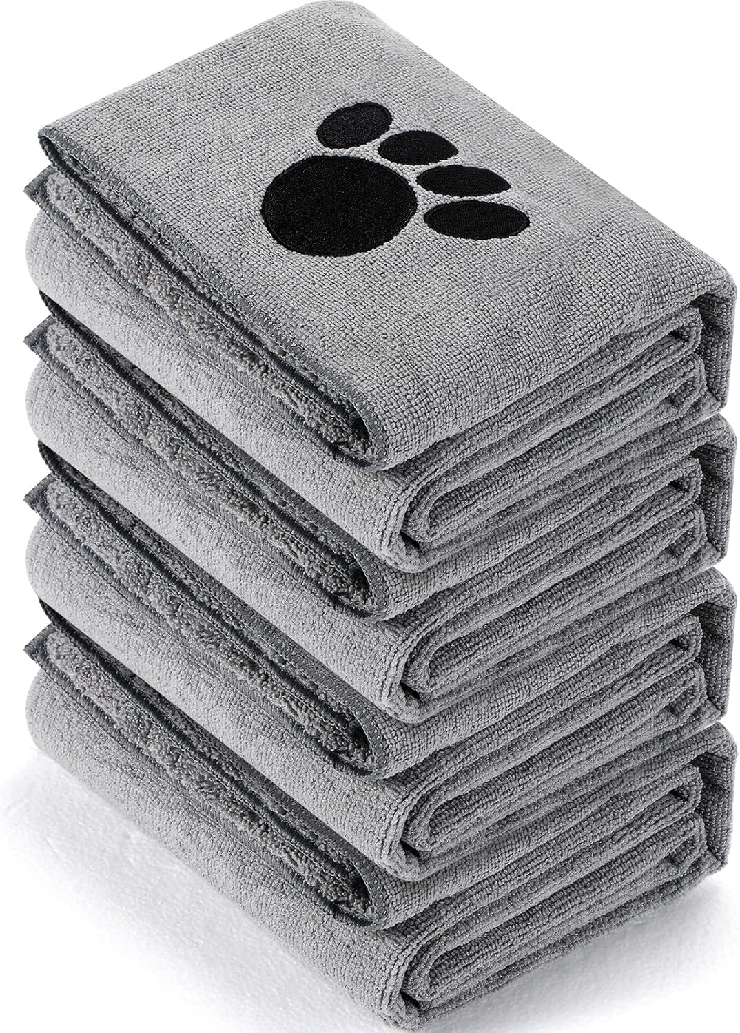 Chumia 4 Pack Super Absorbent Microfiber Dog Bath Towels - Quick Dry Soft Pet Grooming Towels for Dogs Cats 40x24 Inch Gray