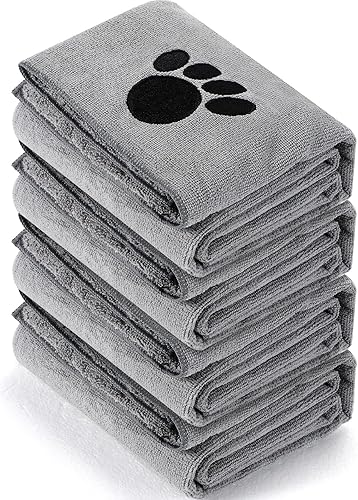 Chumia Paquete de 4 toallas absorbentes de aseo para mascotas, toallas para secar perros, toallas de microfibra suave de secado rápido, toalla de