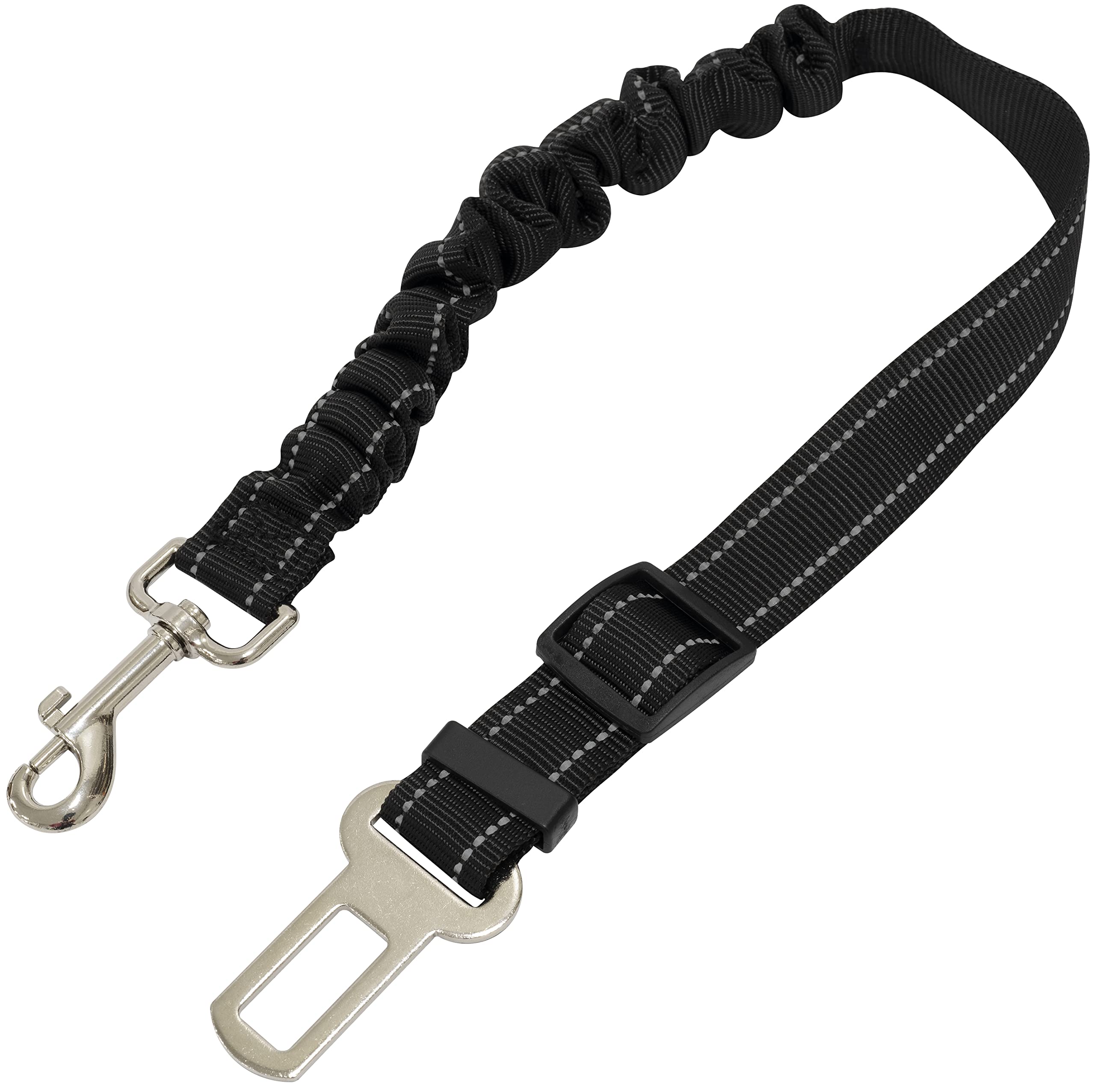 AERZETIX - C67245 - Correa de sujeción de Perro para Coche 90x2.5cm - arnés de Seguridad para Mascotas - en poliéster - Color Negro - cinturón Gato doméstico Regalo Accesorio Cuerda