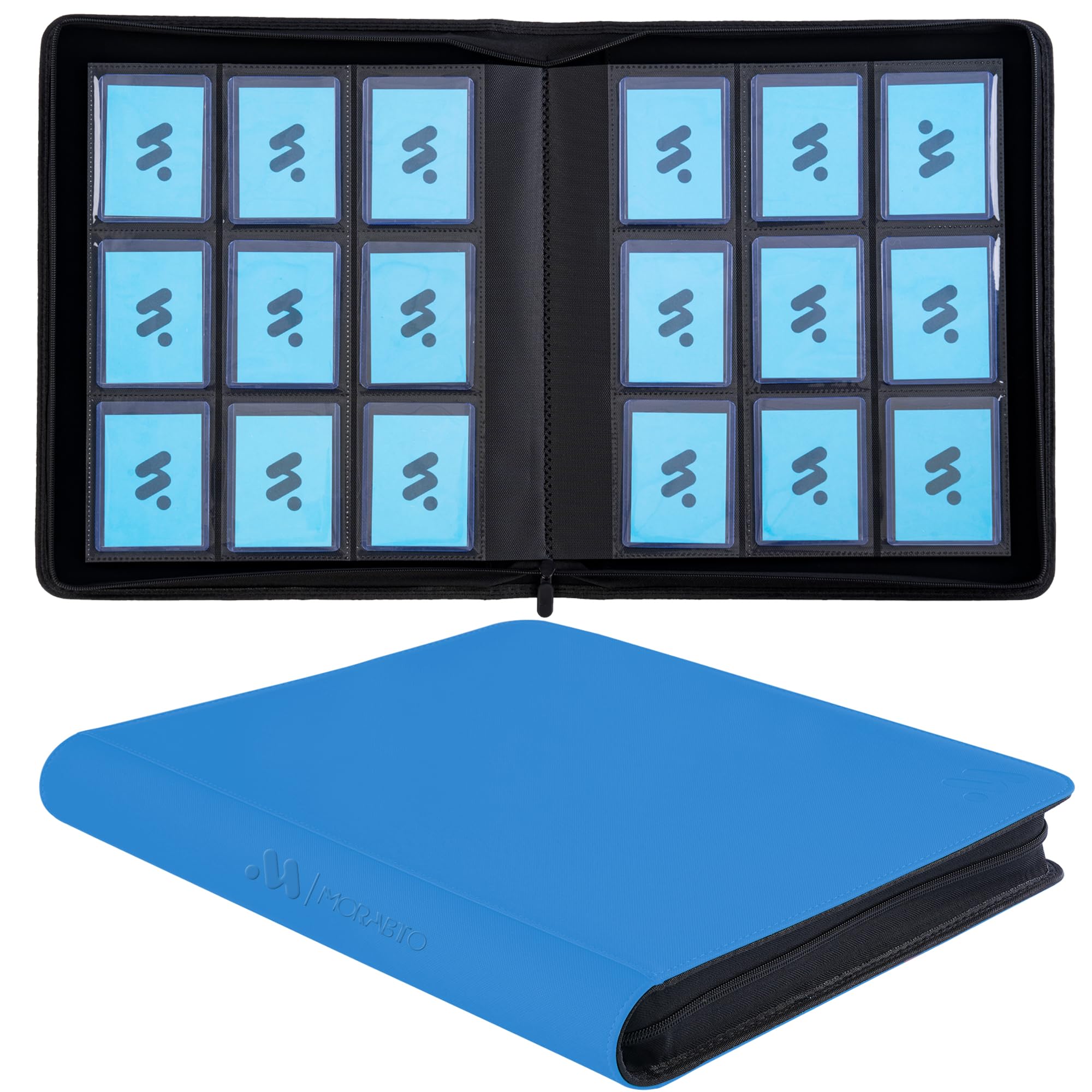 MORABTO Top Loader Binder, Holds 324 Top Loaders,9 Pocket Top Loader Binders for 3" x 5" Rigid Cards,Top Loader Card Binder for Hard Plastic Top Loaders -LightBlue โ image 1