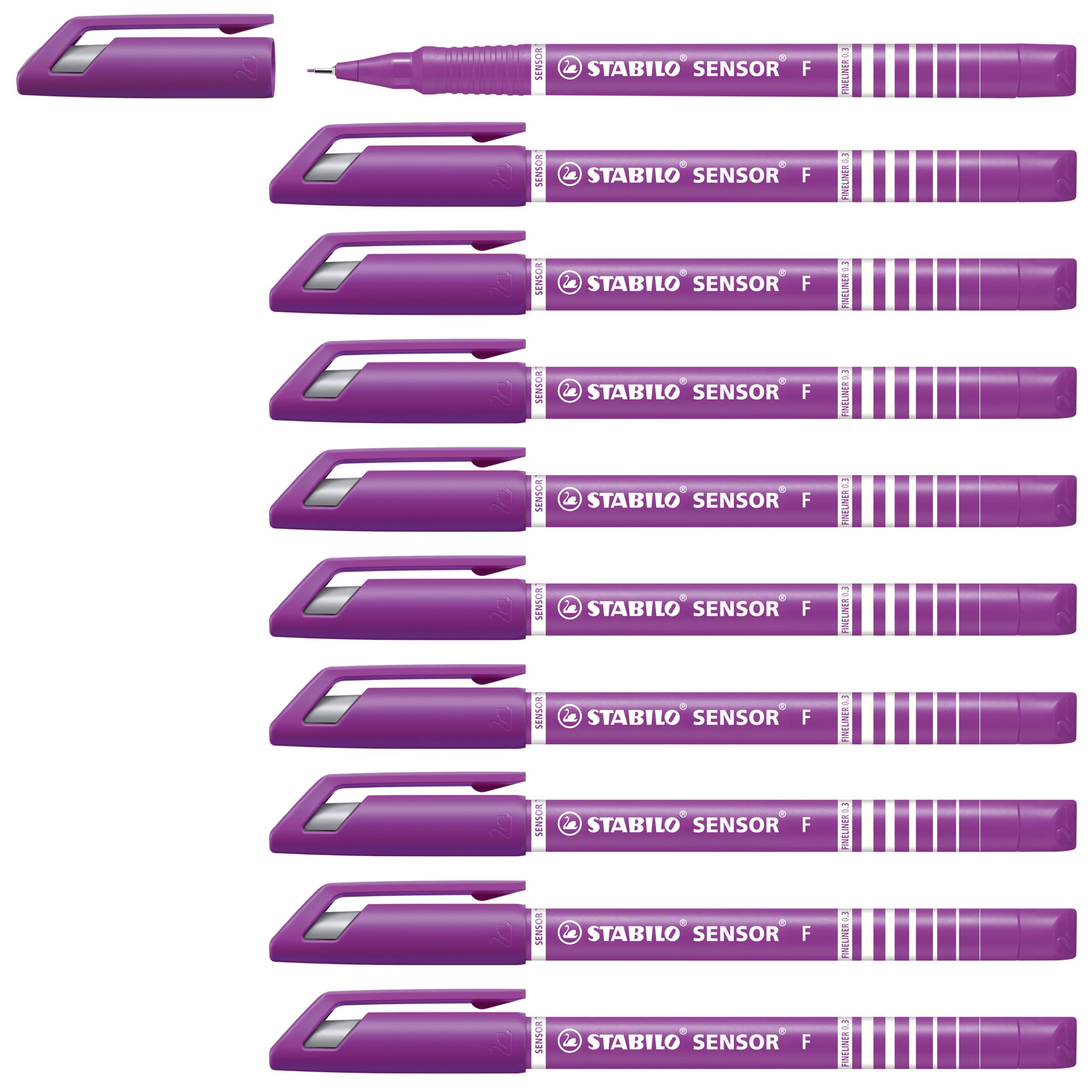 Stabilo Sensor Fineliner Pen Fine - Lilac / Pack of 10