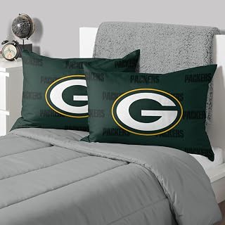 FOCO NFL Team Color Big Logo Bedding Standard 2-Pack Pillowcases
