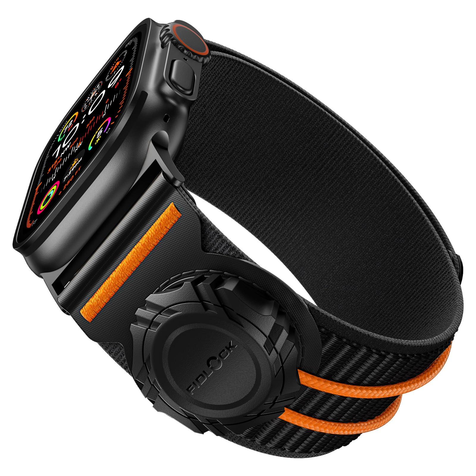 Bandletic Compatible with Apple Watch Ultra Band Men,Wide Soft Stretchy Strap with Fidlock Magnetic Winch Buckle for iWatch 49mm(Ultra 3/2/1),46mm(11/