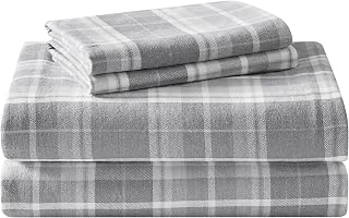 Laura Ashley Flannel Sheets Mulholland Plaid Grey
