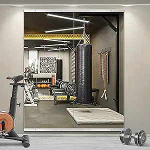 Home Gym Mirror for Wall,Mirror Full Length,60"x25"x2PCS,Glass Frameless Body Large Mirror for Home Gym,Workout,Bedroom,Garage(Silver)