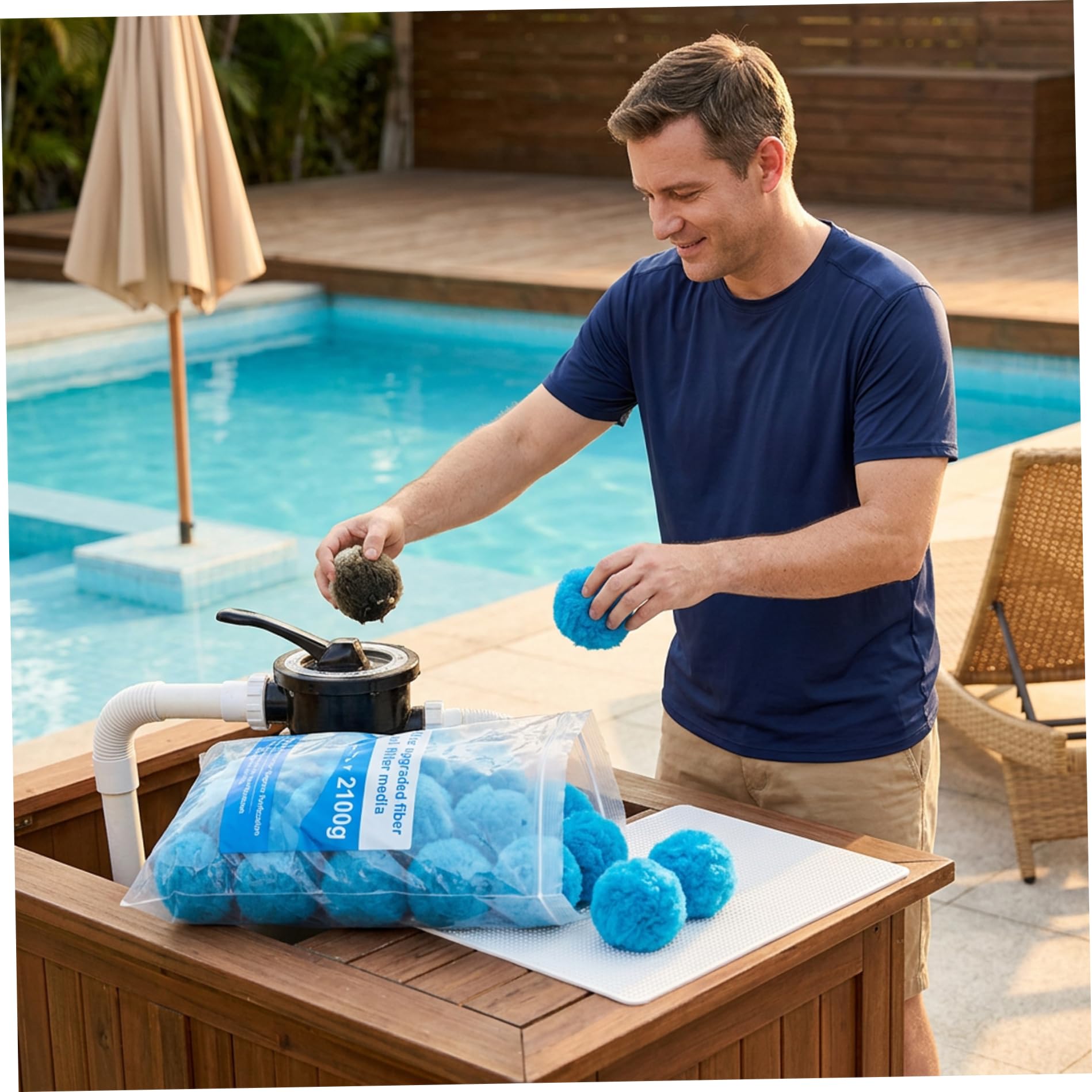 Filtri, Sfere filtranti per Piscina 4, 6 libbre Riutilizzabili Mezzi filtranti per Piscina Filtri per acquari Media Sfere in Fibra di Poliestere per Migliorare la limpidezza dell'Acqua