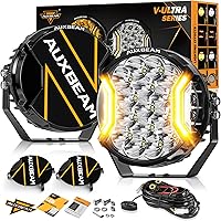 Vista 11 de Auxbeam - Luces de conducción redondas de 3 pulgadas, laterales, 108 W con DRL ámbar, luz de zanja ultraancha de 270°, 3 modos de luz, blanca, ámbar