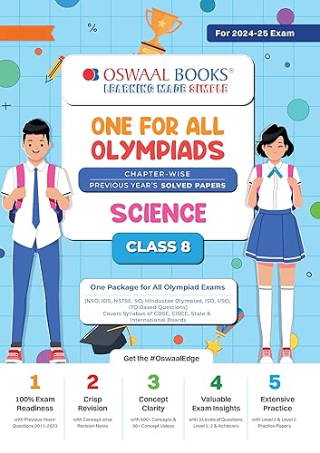 Oswaal One For All Olympiad Class 8 Science | Previous Years Solved Papers | For 2024-25 Exam