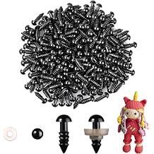 MUCUNNIA 400pcs 6mm Safety Eyes for Amigurumi with Washers Plastic Black Safety Eyes for Crochet Craft Safety Eyes for DIY Christmas Decorations Crochet Stuffed Animals Crafting