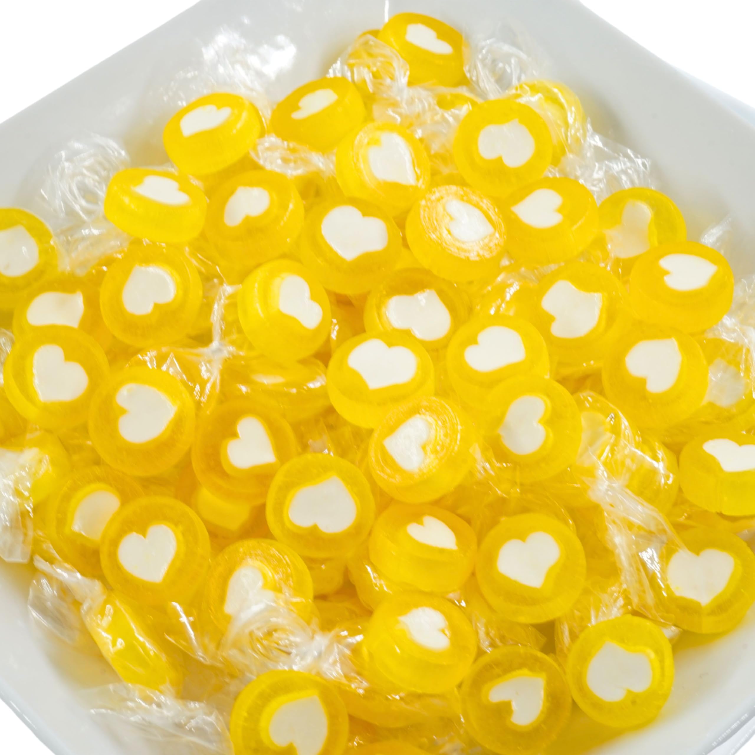 EinsSein Caramelos Corazón 5kg Amarillo Dorado Blanco | Dulces para Boda Bautizo Cumpleaños Comunión | Decoración Mesa & Candy Bar | Regalos Dulces